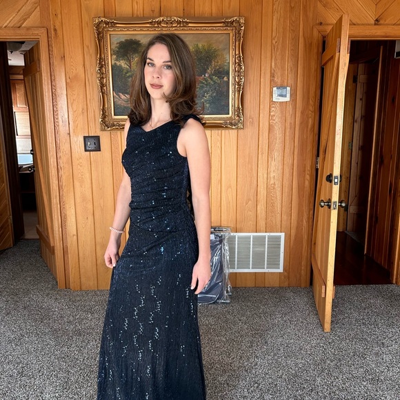 david's bridal navy sequin dress David's Bridal | Dresses | Nwt Davids Bridal Navy Sequin Dress